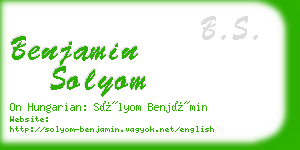 benjamin solyom business card